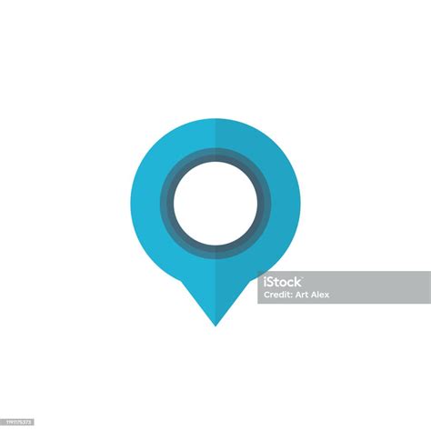 Ikon Penunjuk Peta Simbol Lokasi Gps Gaya Desain Datar Ilustrasi Stok