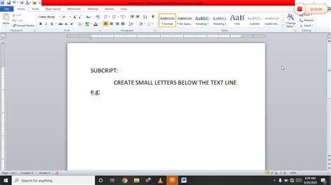 Method Of Subscript In Ms Word Youtube