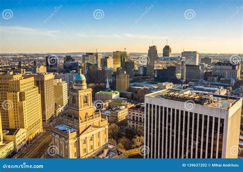 Aerial View Of Newark New Jersey Skyline Stock Photo Image Of Traffic
