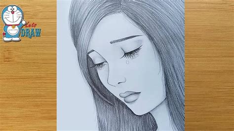 How To Draw A Sad Girl For Beginners Face Drawing Pencil Sketch