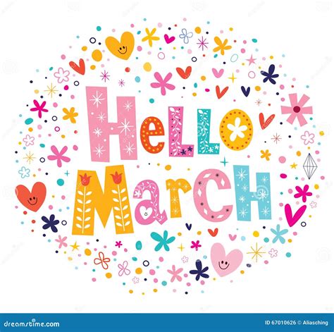 Hello March Stock Vector Illustration Of Garden Hello 67010626