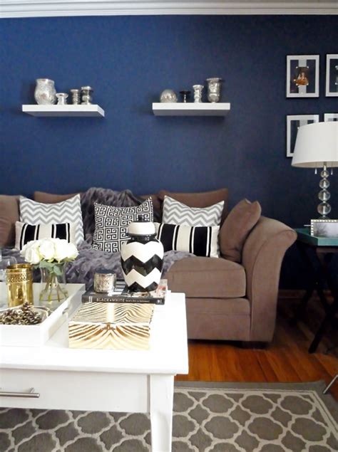 Color Classic Blue Navy Blue And Grey Living Room Accent Walls In