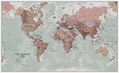 Huge World Wall Map Political Laminated Sexiz Pix