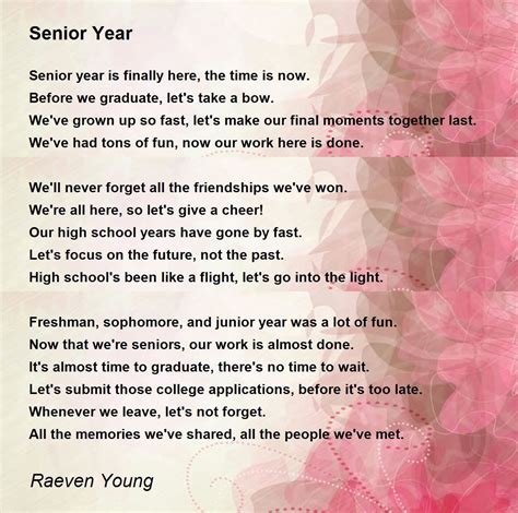 Inspirational Poems For High School Seniors