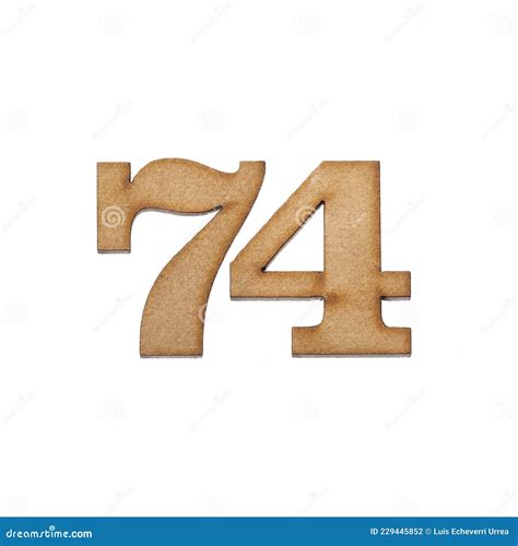 Number 74 In Wood Isolated On White Background Stock Photo Image Of