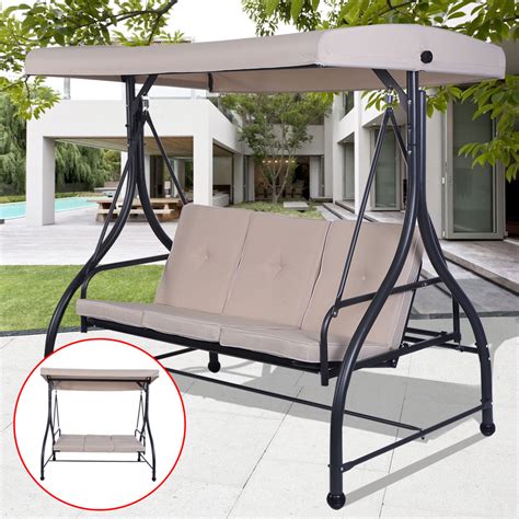 Design your outdoor swing canopy in just the size you need and choose from hundreds of outdoor fabrics to coordinate with you existing patio cushions and provide you shade and comfort. Costway Converting Outdoor Swing Canopy Hammock 3 Seats Patio Deck Furniture beige - Walmart.com ...