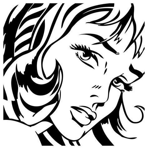 Girl With Hair Ribbon Roy Lichtenstein Stencil Photographic Print By