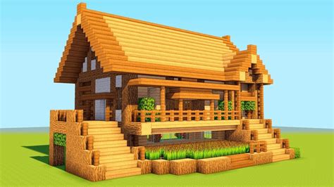 With pillars as the main structure, it looks sturdy. Minecraft: How to Build a Wooden House | Simple Su ...