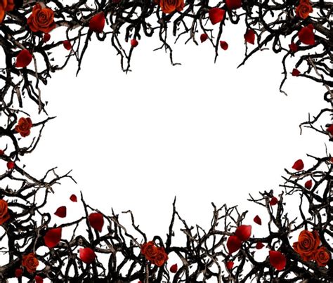 Mq Red Black Roses Gothic Frame Frames Border Borders Thorny Vines
