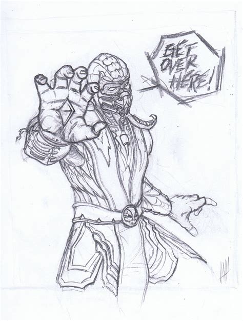 Mortal Kombat Scorpion Get Over Here Drawing