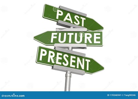 Past Future And Present Word On Road Sign Stock Illustration