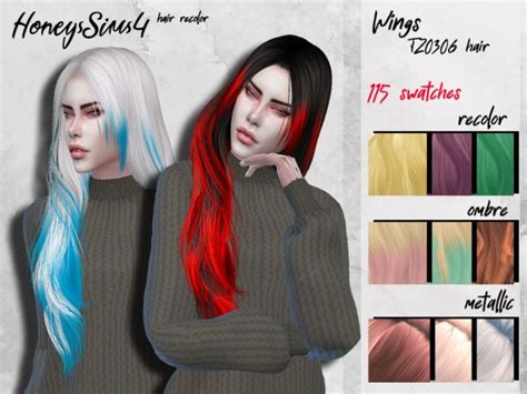 The Sims Resource Wings Tz0306 Hair Sims 4 Hairs Images And Photos Finder
