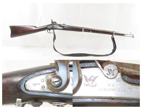 Antique Civil War Springfield Us Model 1863 58 Cal Perc Rifle
