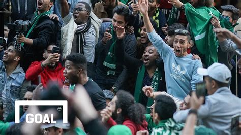 World Cup Saudi Arabia Fans Arrive In Moscow Youtube