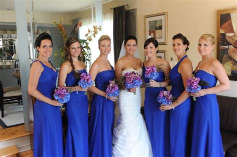 Stephanie's wedding party all wearing custom made jewelry for the