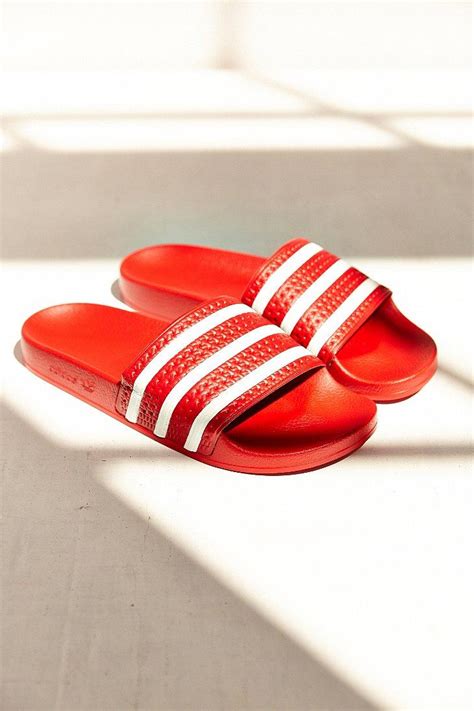 Adidas Originals Originals Scarlet Adilette Pool Slide In Red Lyst