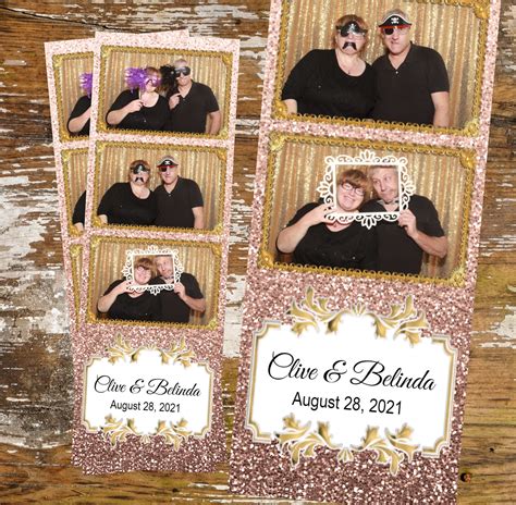 Pink Rose Gold Glitter Photo Booth Strip 2x6 Gold Frames Etsy
