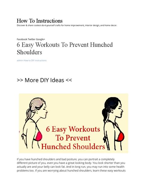 6 Easy Workouts To Prevent Hunched Shoulders How To Instructions Pdf