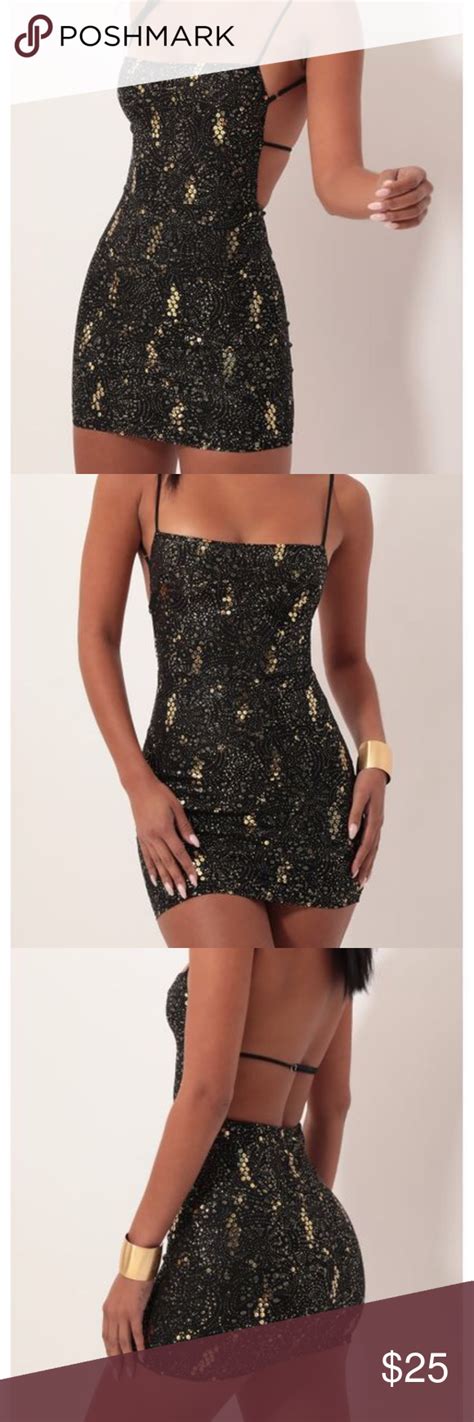 lucy in the sky body con blackandgold sparkly dress perfect body con mini dress for a night out or