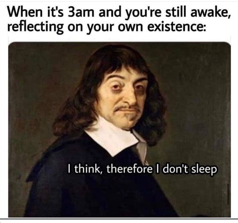 i think therefore i don t sleep philosophy know your meme