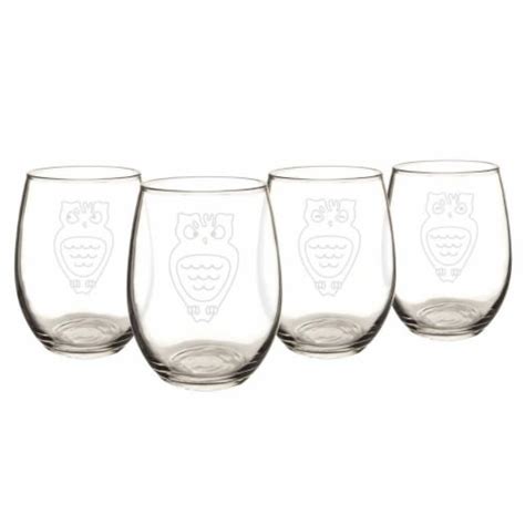 Cathys Concepts Ht Ow Owl Oz Stemless Wine Glasses Set Of Kroger