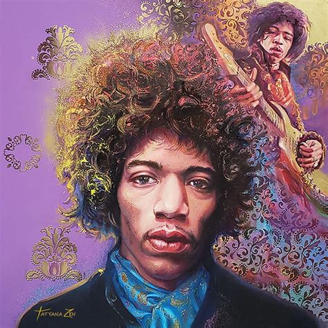 Jimi Hendrix Original Painting In Oil By Tatyana Zen 100 Satisfaction