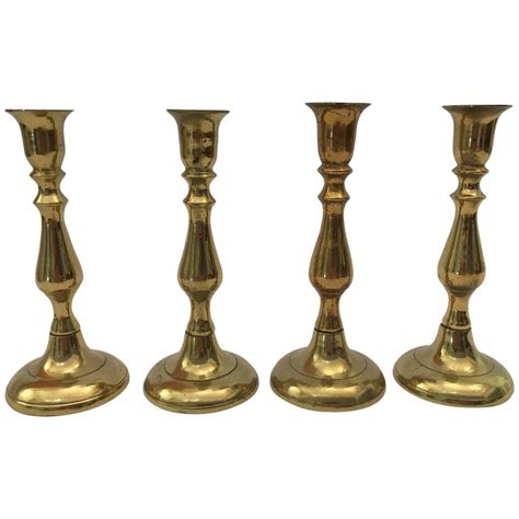 Set Of Four Brass Victorian Candlesticks For Sale At 1stdibs