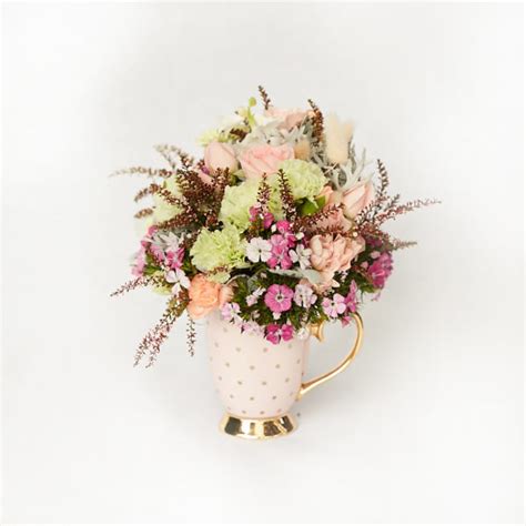 Unique Flower Arrangement In Mug Florium Creations