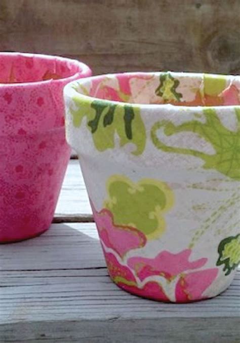 Easy Mod Podge Terra Cotta Pots With Fabric Mod Podge Crafts Clay