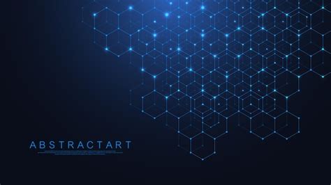 Premium Vector Hexagons Abstract Grid Background With Connected Lines