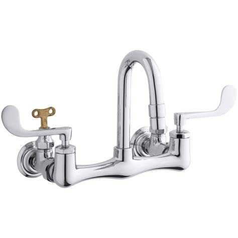 kohler triton shelf back double wristblade lever handle sink faucet