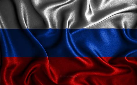 Bandera Rusa Banderas Onduladas De Seda Países Europeos Símbolos
