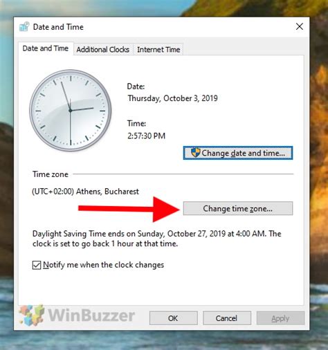 Windows 10 как синхронизировать время с сервером мирового времени