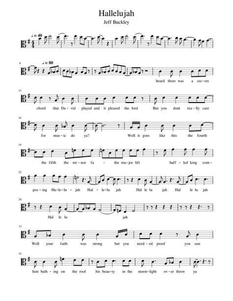 Hallelujah Viola Solo Sheet Music For Viola Download Free In Pdf Or