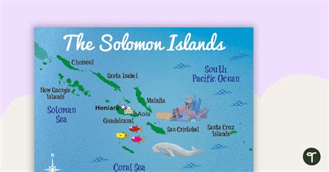 Map Of The Solomon Islands Teach Starter