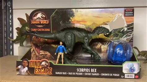 Jurassic World Camp Cretaceous Scorpios Rex E750and Kenji With Gyrosphere Review Mattel Dino