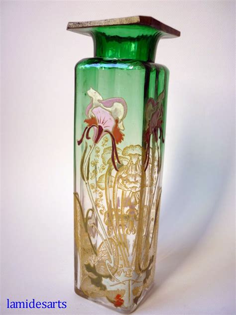 Vase Verre Emaille Legras Montjoye Art Nouveau 1900