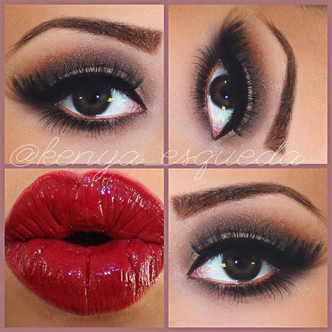 Sultry Smokey Eyes And Red Lips Eye Makeup Makeup Red Eye Makeup