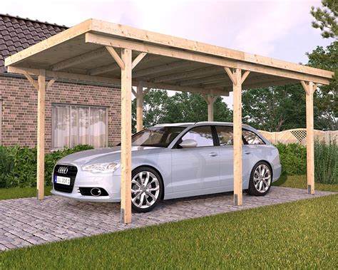 Diy wooden garages and carport kits photos of wooden carports. Freestanding Solid Wood Carport Flat Roof KVH 3000x5000mm Stable Durable Timber | eBay | Diy ...