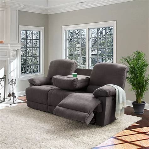 Corliving Grey Chenille Fabric Power Reclining Sofa With Usb Port The