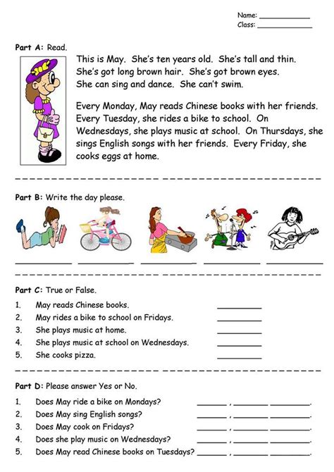 reading comprehension worksheets  coloring pages  kids