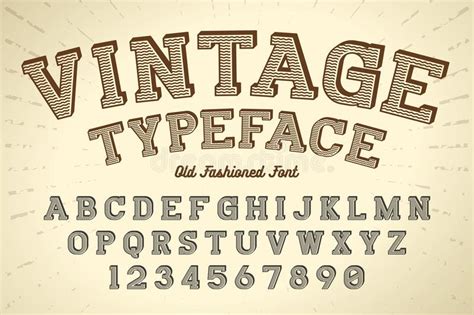 Decorative Vector Vintage Retro Typeface Font Stock Vector