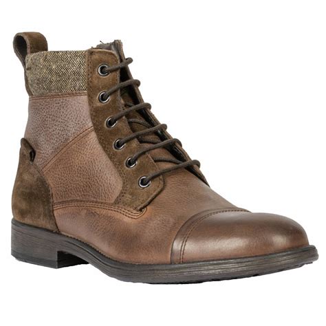 Boots zippées Geox Jaylon en cuir marron et empiècements en cuir nubuck | Rue Des Hommes