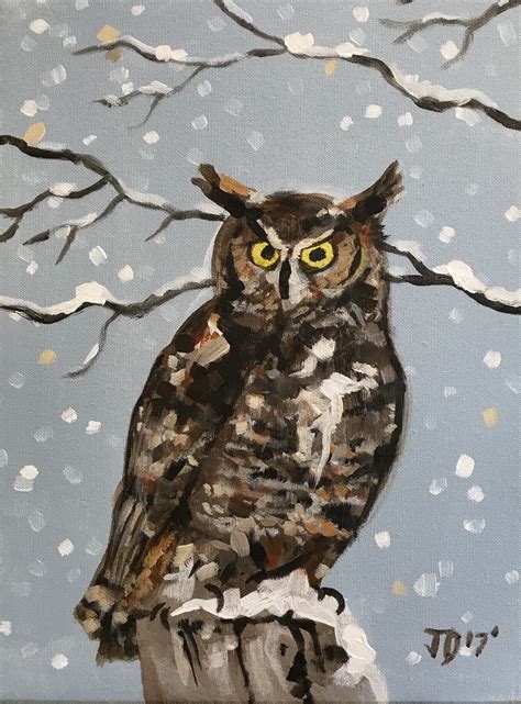 1216 Owl Painting Bb Designs