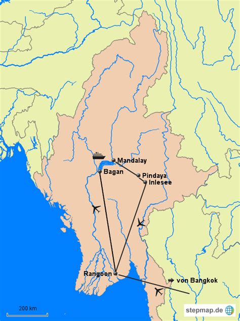 Stepmap Rundreise Myanmar Landkarte F R Asien