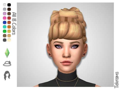 Sims 4 Hairs The Sims Resource Cinderella Bun Realistic Hair