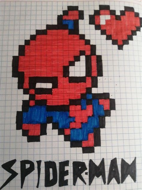 spider man pixel art dibujitos sencillos dibujos fáciles dibujos garabateados