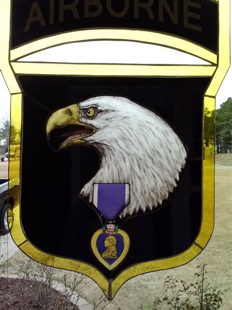 101 Airborne Purple Heart Stained Glass Etsy