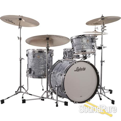 Ludwig 3pc Classic Maple Downbeat Drum Set Sky Blue Pearl