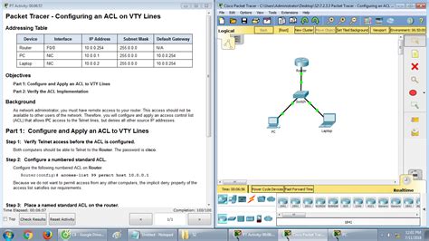 Ccnav6 S2 7233 Packet Tracer Configuring An Acl On Vty Lines